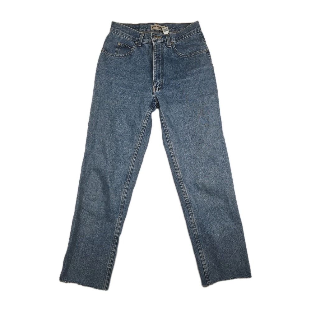 London Jean Vintage High Rise Straight Leg Blue Cotton Jeans Size 8 28x26.5
